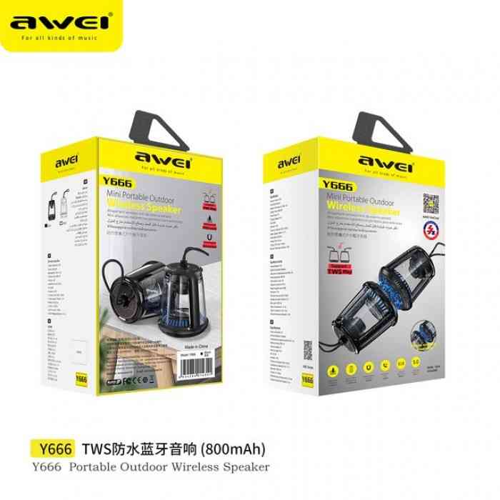 AWEI Y666 Bluetooth Speaker Portable Outdoor Mini Waterproof Music Speaker Stereo Sound HiFi Music Wireless Surround Deep Bass